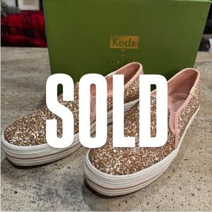 Kate Spade X Keds Glitter Slip Ons
